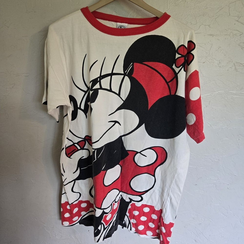 VTG Minnie Mouse Disney AOP Tshirt Medium Cotton Mickey